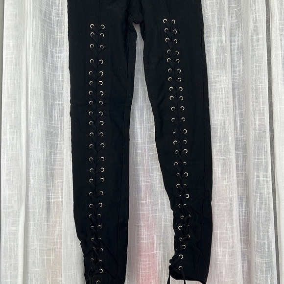 🆑 [4/$20] Mustard Seed Lace Up Goth High Rise Leggings - Picture 1 of 10